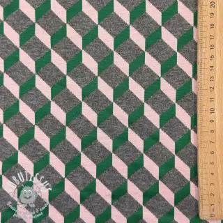 Tissu pour tailleur femme KNITTED JACQUARD Graphic green