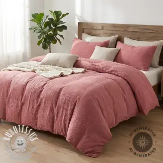 Tissu double gaze/mousseline STONE WASHED light rose