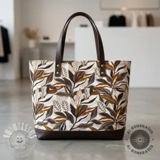 Tissu déco Leaves taupe