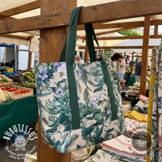Tissu déco Banana leaves linen digital print