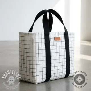 Tissu déco premium Perfect grid lines black