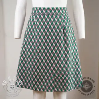 Tissu pour tailleur femme KNITTED JACQUARD Graphic green