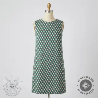 Tissu pour tailleur femme KNITTED JACQUARD Graphic green