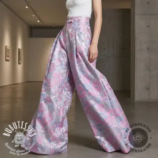 Tissu pour tailleur femme JACQUARD Flowers light lilac