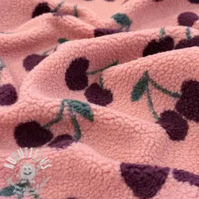 Kabátovina TEDDY JACQUARD Cherries pink