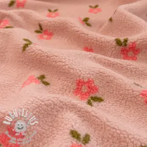 Tissu de manteau TEDDY Tiny flowers light pink