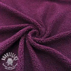 Tissu de manteau TEDDY aubergine
