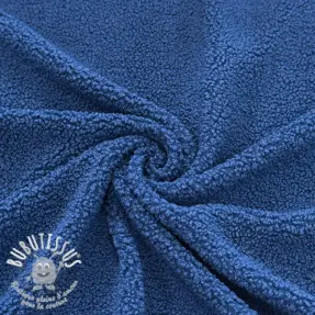 Tissu de manteau TEDDY cobalt