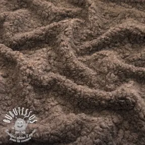 Tissu de manteau TEDDY BOUCLÉ dark brown