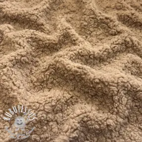 Tissu de manteau TEDDY BOUCLÉ soft taupe