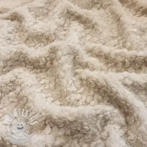 Tissu de manteau TEDDY BOUCLÉ beige