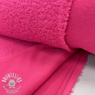 Fleece TEDDY DOUBLE SIDED pink neon