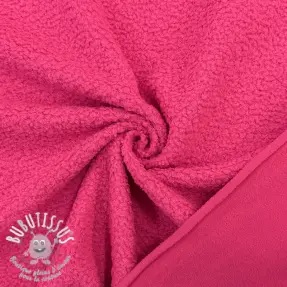 Fleece TEDDY DOUBLE SIDED pink neon
