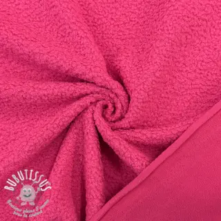 Fleece TEDDY DOUBLE SIDED pink neon