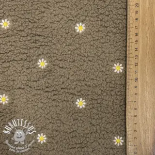 Tissu de manteau TEDDY EMBROIDERY Mini taupe
