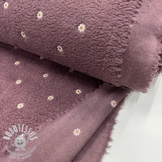 Tissu de manteau TEDDY EMBROIDERY Mini rosewood
