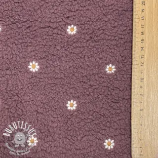 Tissu de manteau TEDDY EMBROIDERY Mini rosewood