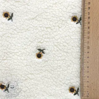 Tissu de manteau TEDDY JACQUARD EMBROIDERY Sunflower