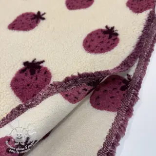 Tissu de manteau TEDDY JACQUARD Strawberries