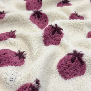 Tissu de manteau TEDDY JACQUARD Strawberries