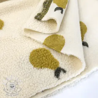 Tissu de manteau TEDDY JACQUARD Pears old lime