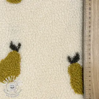 Tissu de manteau TEDDY JACQUARD Pears old lime