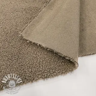 Tissu de manteau TEDDY soft taupe