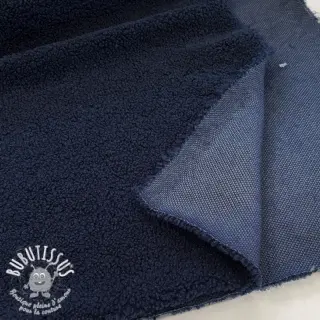 Tissu de manteau TEDDY navy