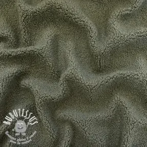 Tissu de manteau TEDDY forest green