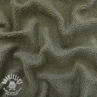 Tissu de manteau TEDDY forest green
