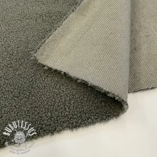 Tissu de manteau TEDDY forest green