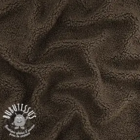 Tissu de manteau TEDDY dark brown