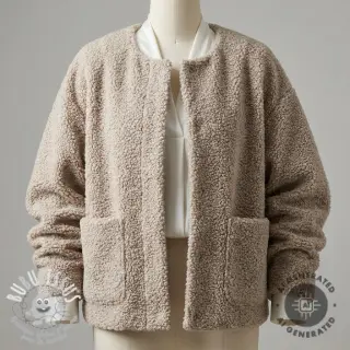 Tissu de manteau TEDDY beige
