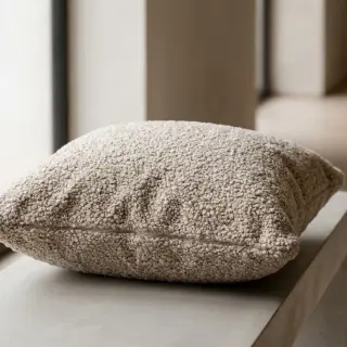 Tissu de manteau TEDDY beige