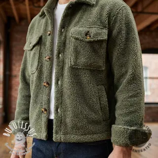 Tissu de manteau TEDDY forest green