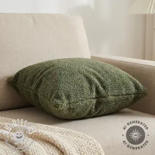 Tissu de manteau TEDDY forest green