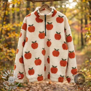 Tissu de manteau TEDDY JACQUARD Apples