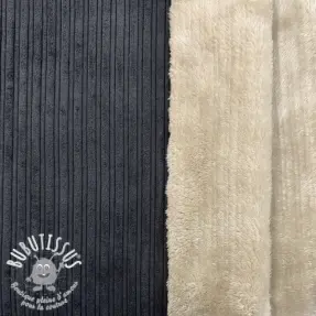 Tissu velours cotelé Cofur fleece black