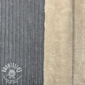 Tissu velours cotelé Cofur fleece grey