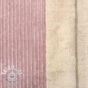Tissu velours cotelé Cofur fleece rose