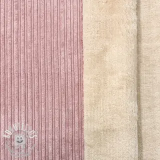 Tissu velours cotelé Cofur fleece rose