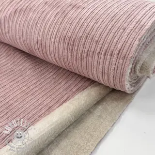 Tissu velours cotelé Cofur fleece rose