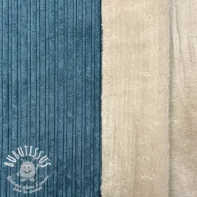 Tissu velours cotelé Cofur fleece petrol