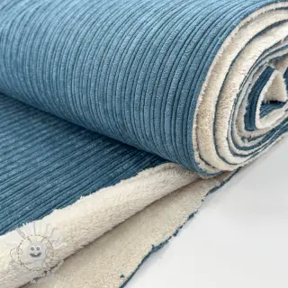 Tissu velours cotelé Cofur fleece petrol
