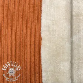 Tissu velours cotelé Cofur fleece brick
