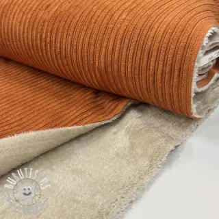 Tissu velours cotelé Cofur fleece brick