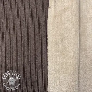 Tissu velours cotelé Cofur fleece dark brown