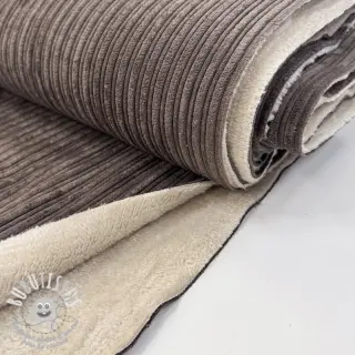 Tissu velours cotelé Cofur fleece dark brown