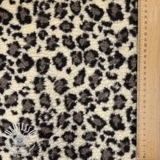 Tissu de manteau TEDDY JACQUARD Animal skin brown