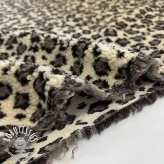 Tissu de manteau TEDDY JACQUARD Animal skin brown